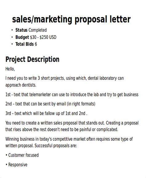 Free 4 Sample Marketing Proposal Letter Templates In Pdf Ms Word