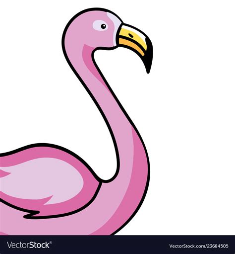 Pink Flamingo Cartoon Royalty Free Vector Image