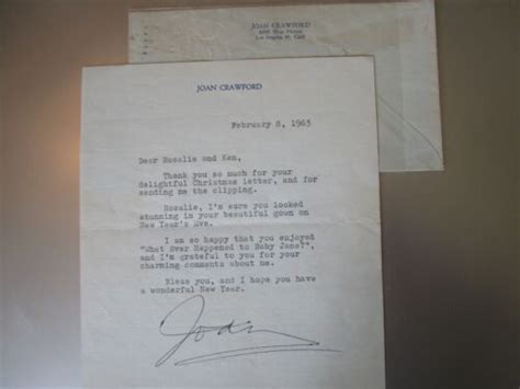 Rare Letter Typewritten And Signed On Personal Stationary By Joan
