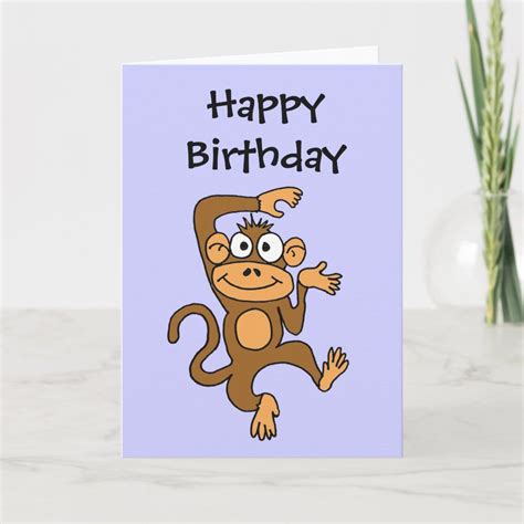 Ca Happy Dancing Monkey Card Zazzle Birthday Cards For Boys