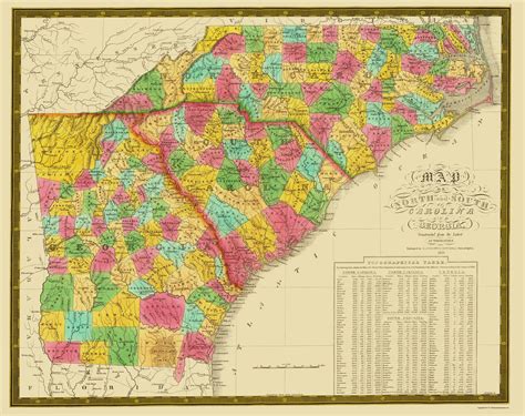 Map Of South Carolina And Georgia Maping Resources