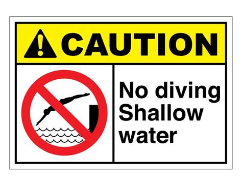 Ansi Caution No Diving Shallow Water