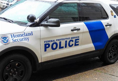 Homeland Security Federal Protective Police Squad Vehicle Editorial