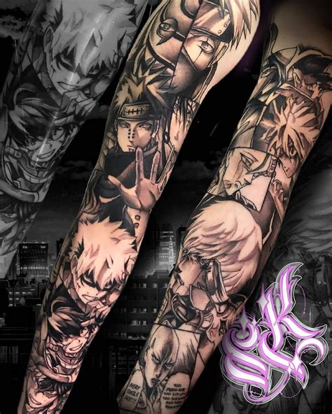 Mixed Anime Sleeve Done By Sadkaya Leg Sleeve Tattoo Sleeve