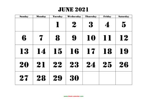 Printable Calendar June 2021 Calendar With Holidays