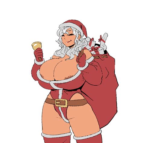 Rule 34 Big Breasts Santa Costume Santa Hat Thick Thighs Thighs White Hair 7013812