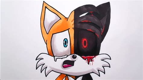 How To Draw Tails Vs Tailsexe Step By Step Fnf Youtube