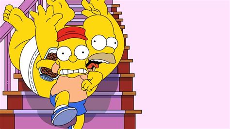 Bart And Homer Falling Down The Stairs Wallpaper The Simpsons