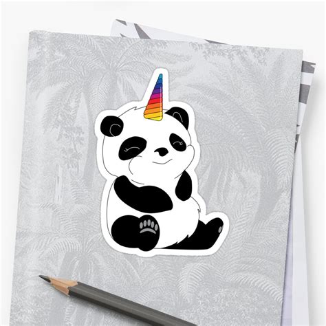 Panda Unicorn Sticker By Unitycreative Redbubble