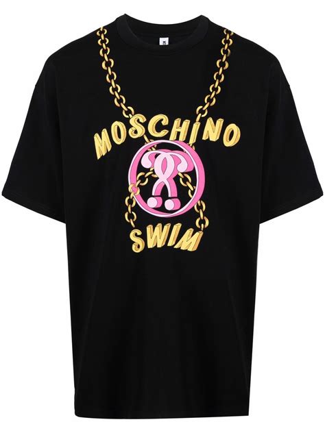 Moschino Double Question Mark T Shirt In Black Modesens