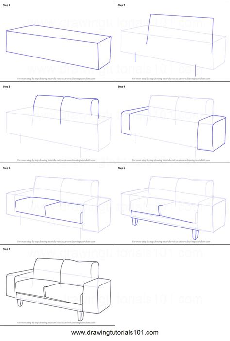 How To Draw A Couch Printable Drawing Sheet By