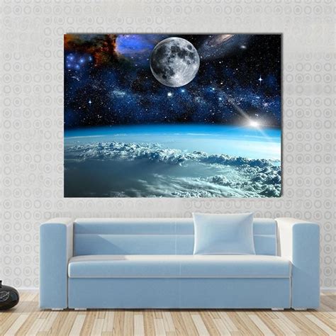 Space View From Earth Space Canvas Wall Art In 2021 Canvas Wall Art