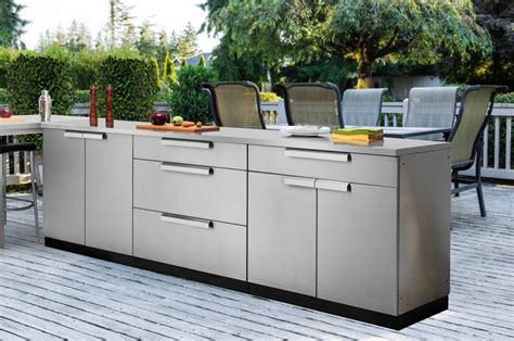 These can be installed on patios, terraces, decking or in the garden. Outdoor Kitchen BBQ Cabinets. Stainless Steel | GaragePride