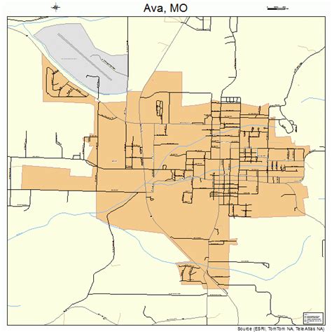 Ava Missouri Street Map 2902674