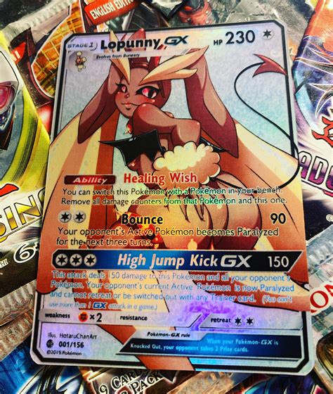 Orica Custom Pokémon Full Art Card Lopunny Gx Etsy