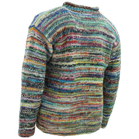 Wool Knit Space Dye Hippie Jumper Festival Chunky Winter Sweater Nepal