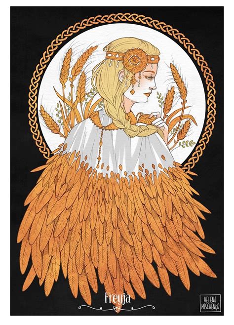 Freyja A Norse Goddess Of Love Fertility And Beauty Art By Helena Mischenko イラストレーション