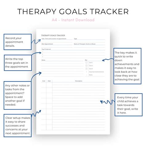 Printable For Autism Parents A Therapy Goals Tracker Etsy