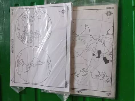 Mapa Asia Y Mapa Mundi Divisi N Pol Tica Sin Nombres Pzas En Venta