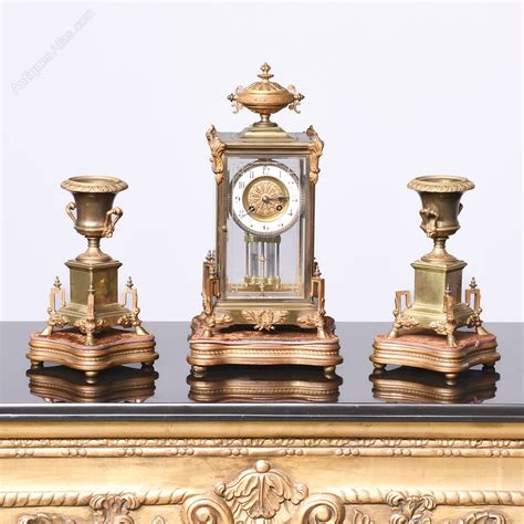 Antiques Atlas Neo Classical Style Gilded Brass Clock Garniture