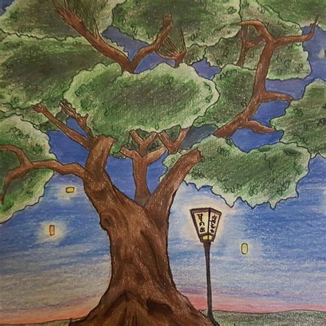 Colored Pencil Tree Drawing Tree Drawing Tree Drawings Pencil Color