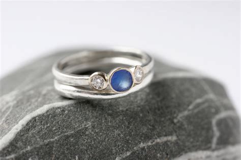 Morwenna Sea Glass And Diamond Engagement Ring — Glasswing Jewellery