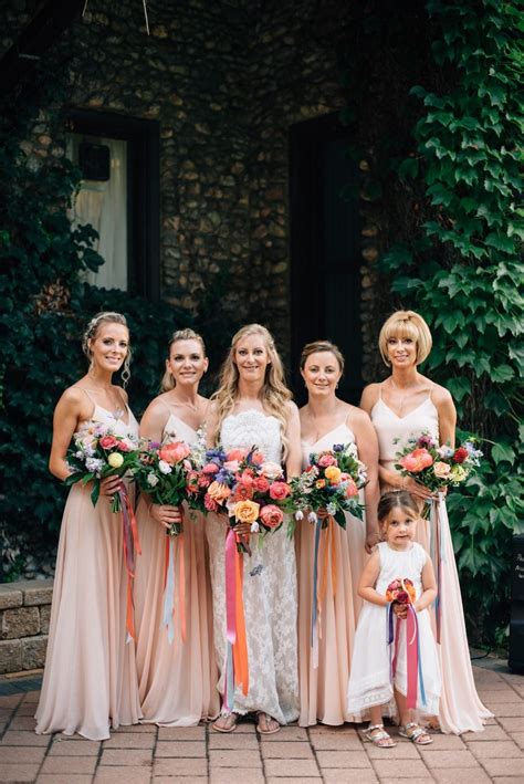 Colorful Bridesmaid Bouquets Glamorous Wedding Romantic Weddings