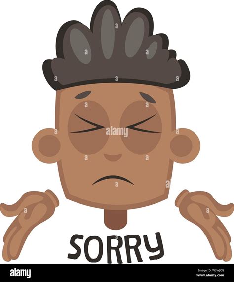 Boy Showing Sorry Sign Illustration Vector On White Background Stock