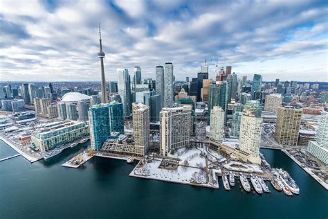 Aerial Photo Toronto Skyline In Winter