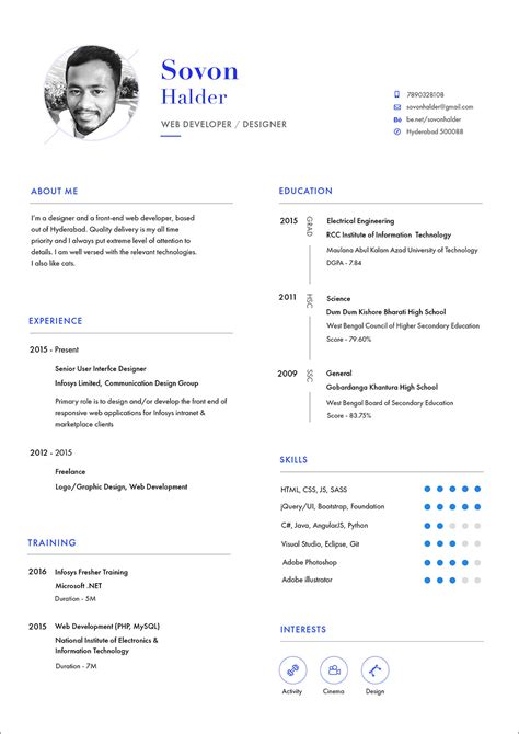 Free Cv Resume Template In Psd And Ai For Web Developers Good Resume