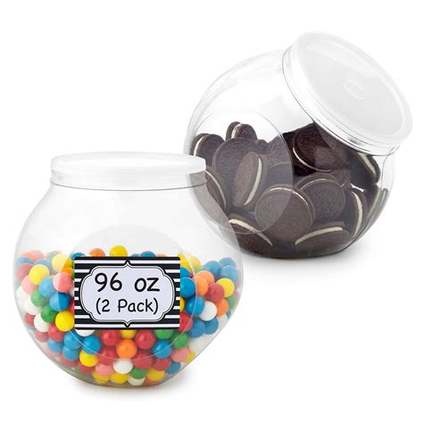 Buy 96 Ounce Plastic Candy Jars 2 Pack Wide Mouth Pvc Cookie Jars