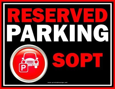 Reserved Parking Spot Sign Free Download