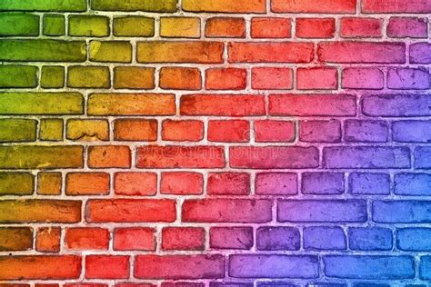 Color Brick Wall Multi Colored Masonry Rainbow Background Stock Photos