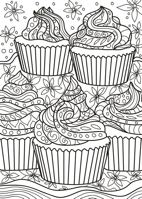 Printable Coloring Pages Cupcakes