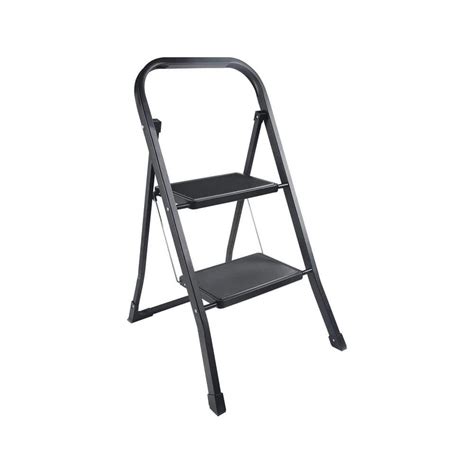 Amucolo 2 Step Steel Folding Step Stool Ladder With Wide Anti Slip