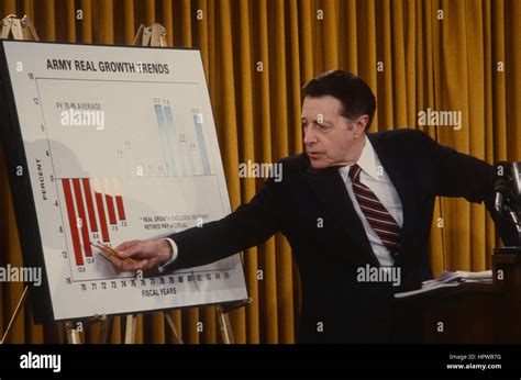 Secretary Of Defense Caspar Weinberger Uses Charts And Maps And Photos