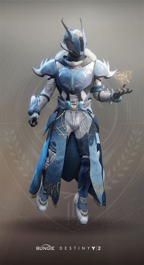 The Character Is Dressed In Blue And White Armor With Two Hands On His Hip