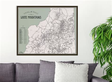 Color Your Hike White Mountains Nh Hiking Trails Map