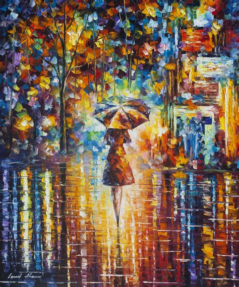Rain Princess 3 Palette Knife Oil Painting On Canvas By Leonid Afremov 30 X36 75cm X 90cm