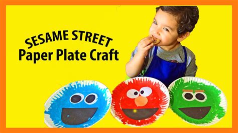 Sesame Street Paper Plate Craft Youtube