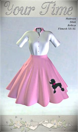 Second Life Marketplace Yt Retro Rockabilly Dress Poodle Pink