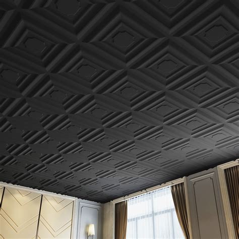A10911p12 Art3d Drop Ceiling Tiles 24x24in Black