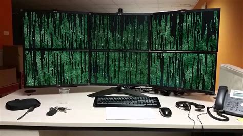 Work Pc 6 Screens Multi Monitor Setup Eyefinity Matrix Screensaver