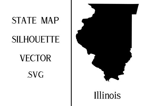 Illinois State Map Silhouette Svg Illustration Par Mappingz · Creative