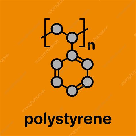 Polystyrene Plastic Chemical Structure Illustration Stock Image
