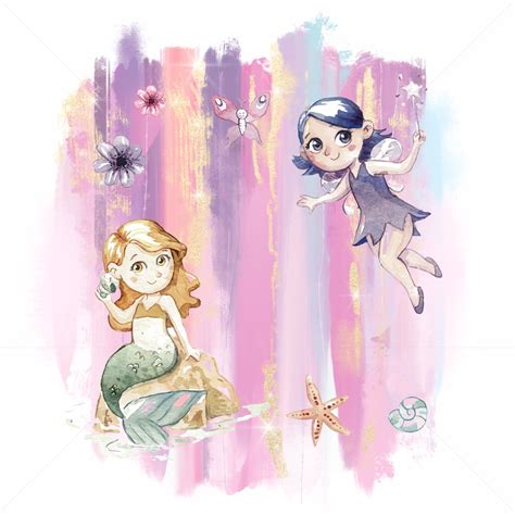 Mermaid And Fairy Clipart Instant Download Fairy Clipart Etsy