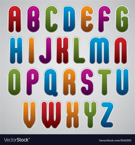 Rounded Alphabet Letters Bold And Condensed Font Vector Image