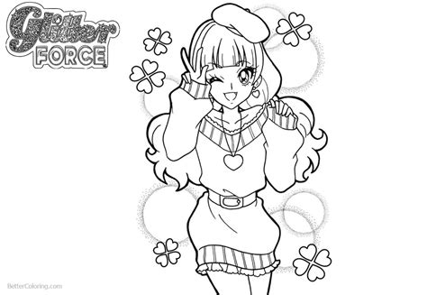 Glitter Force Coloring Pages Precure Girl Smile Free Printable