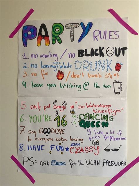 Party Rules Aesthetic In 2023 Party Rules House Party Rules Party