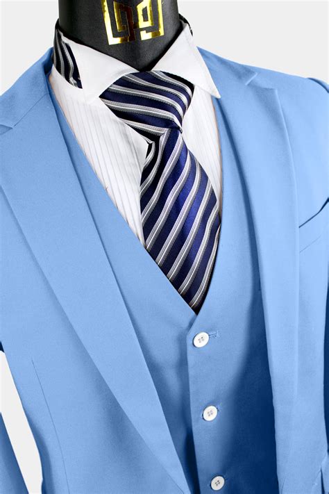 Men S Sky Blue Suit Piece Gentleman S Guru
